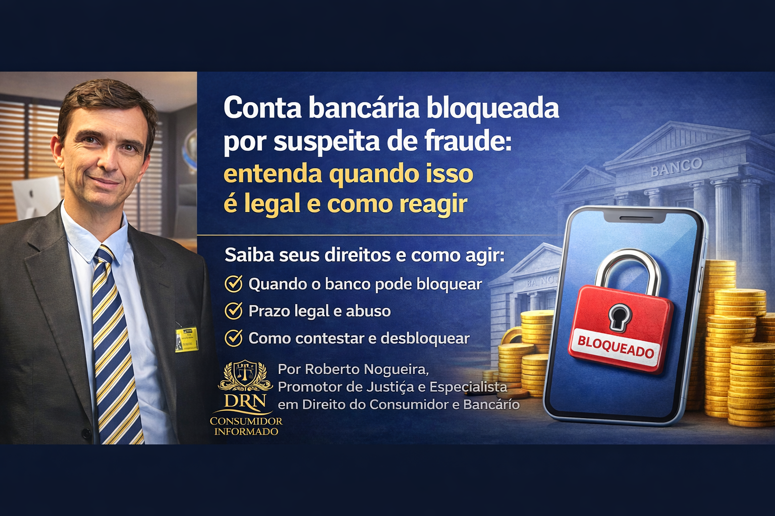 Conta bancária bloqueada por suspeita de fraude: entenda quando isso é legal e como reagir