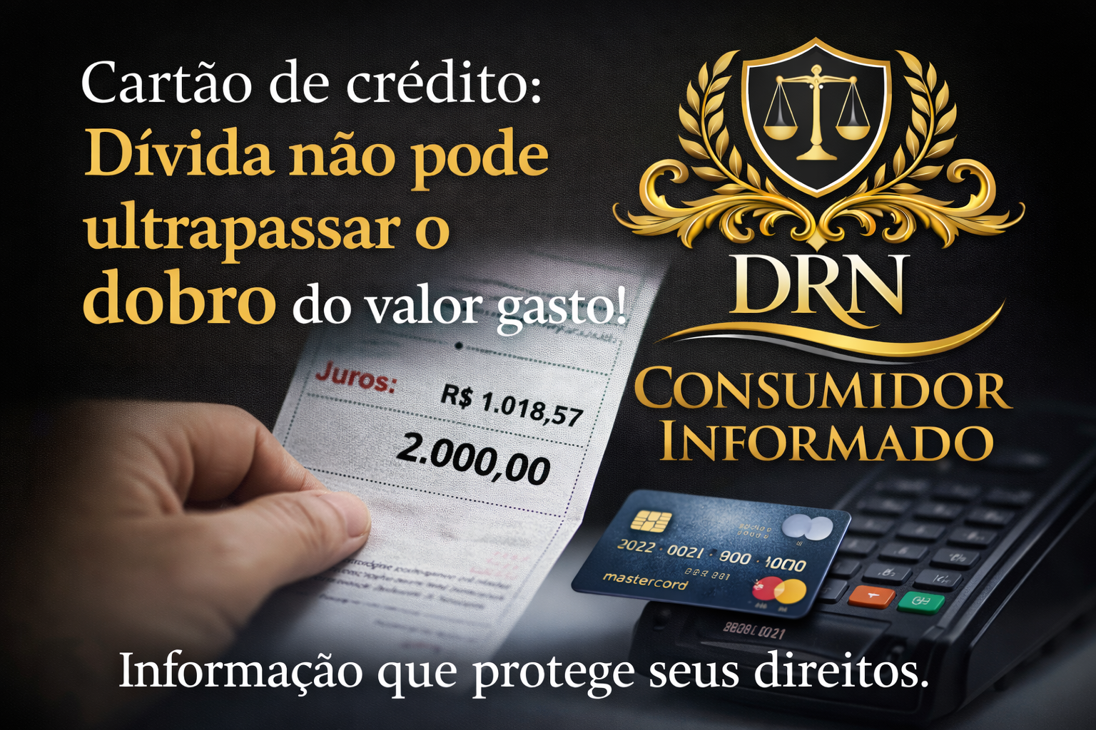 🛑 Cartão de crédito: dívida não pode ultrapassar o dobro do valor original