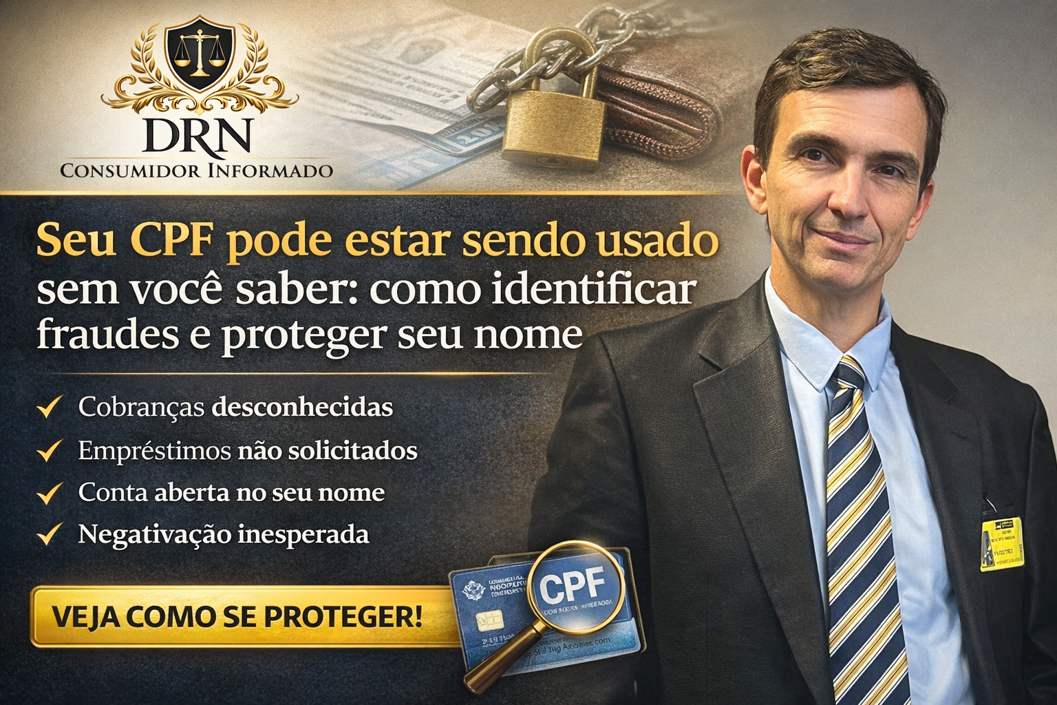 Seu CPF pode estar sendo usado sem você saber: como identificar fraudes e proteger seu nome | Roberto Nogueira Promotor de Justiça